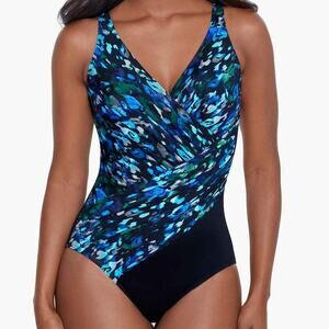 Miraclesuit Sophisticat Oceanus One Piece Swimsuit Women's Size 10 NWOT